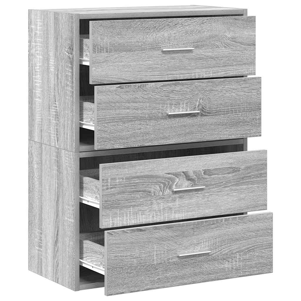 Cabinets with 2 Drawers 2 pcs Grey Sonoma 60x31x40 cm Engineered Wood