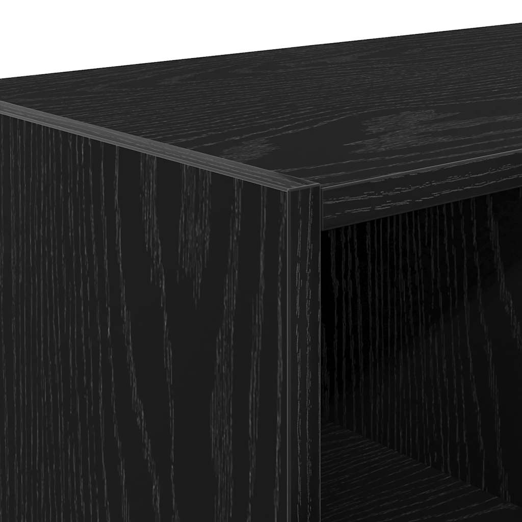 Shoe Rack Stackable Black Oak 89.5x30x40 cm