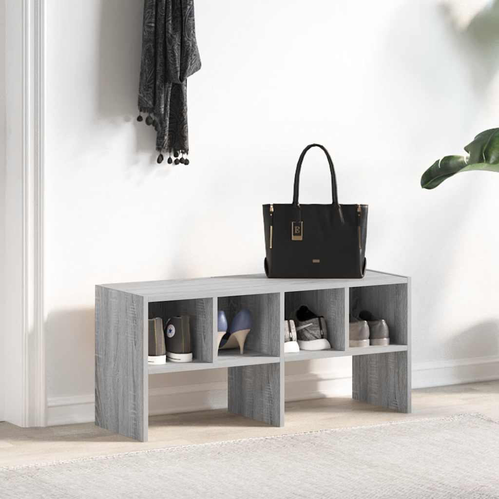 Shoe Rack Stackable Grey Sonoma 89.5x30x40 cm