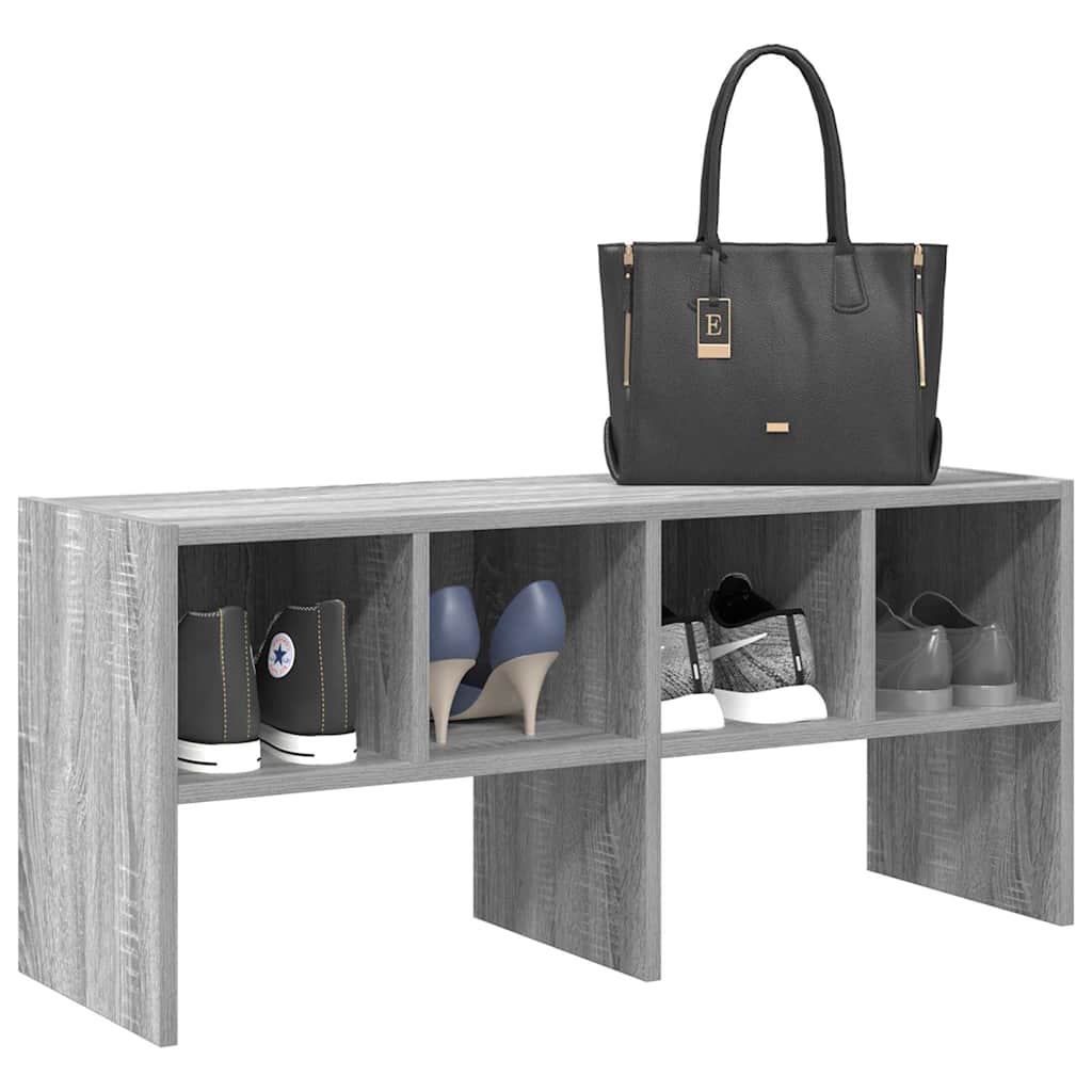 Shoe Rack Stackable Grey Sonoma 89.5x30x40 cm