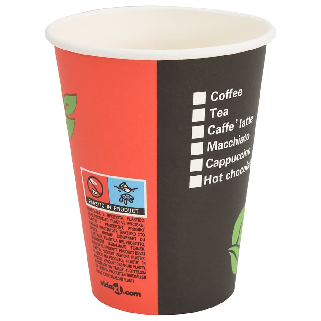 Paper Coffee Cups 1000 pcs 12oz 300ml Red and Black