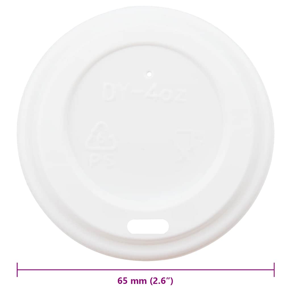 Paper Coffee Cup Lids Ø60 mm 4oz 1000 pcs White Plastic
