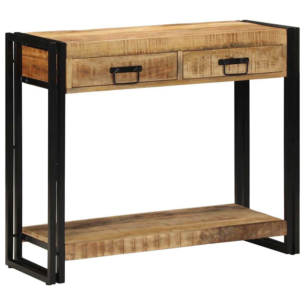Console Table with Shelf Brown 90 x 33 x 75 cm Solid mango wood