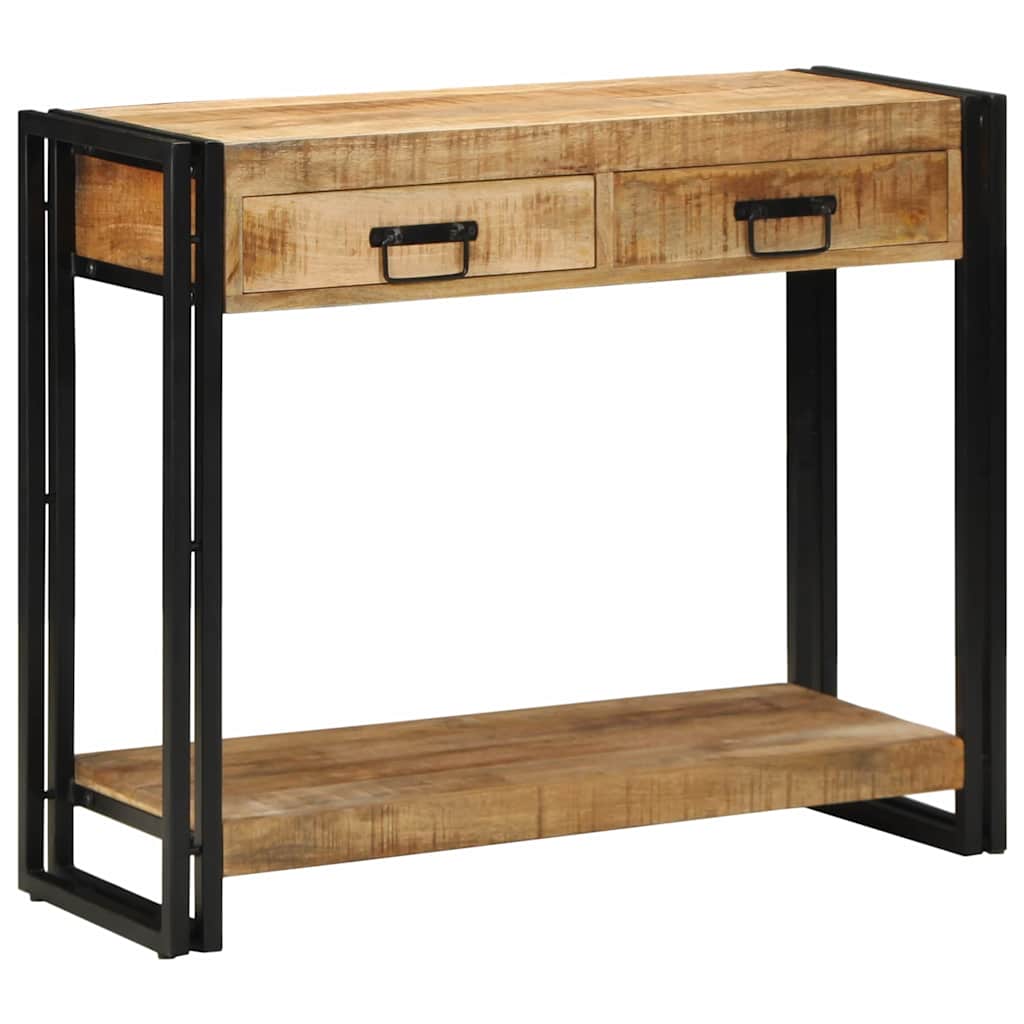 Console Table with Shelf Brown 90 x 33 x 75 cm Solid mango wood