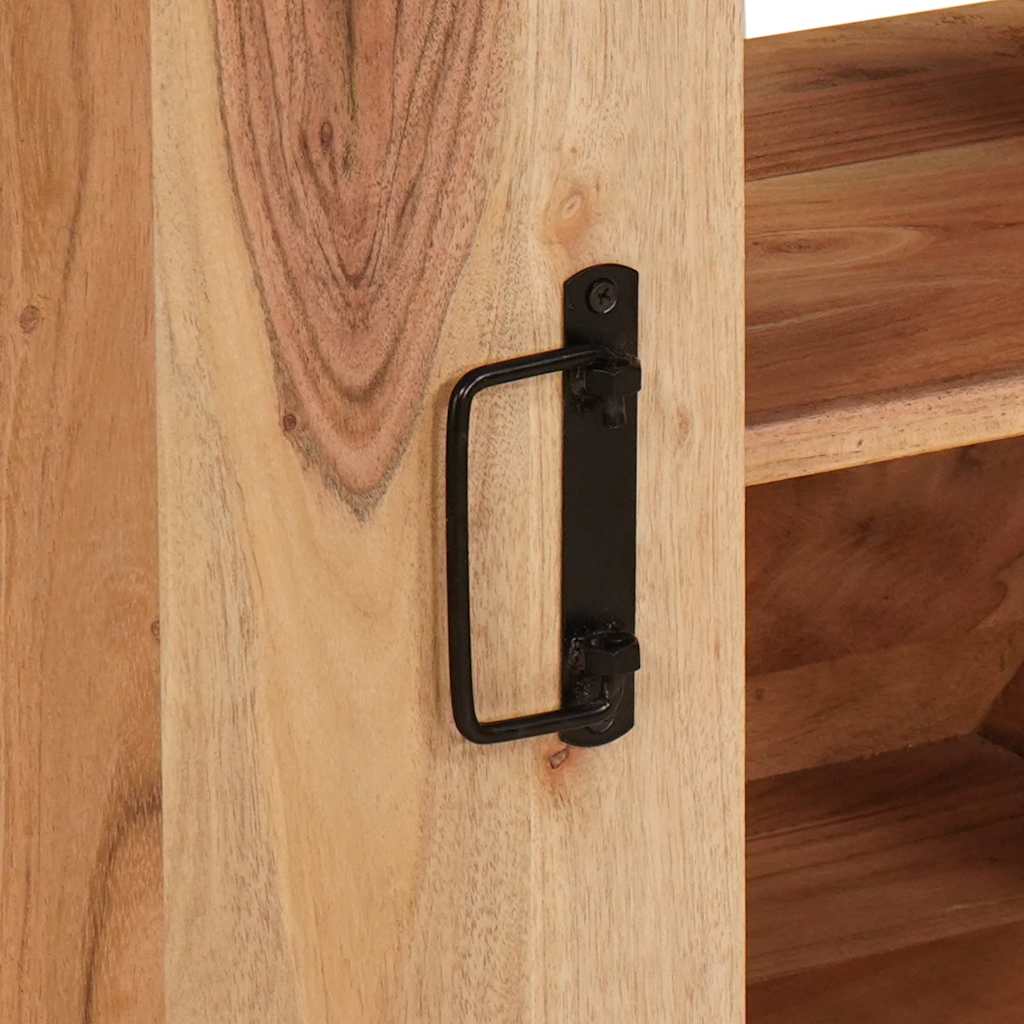 Bathroom Sink Cabinet with Door Solid Acacia wood and Iron