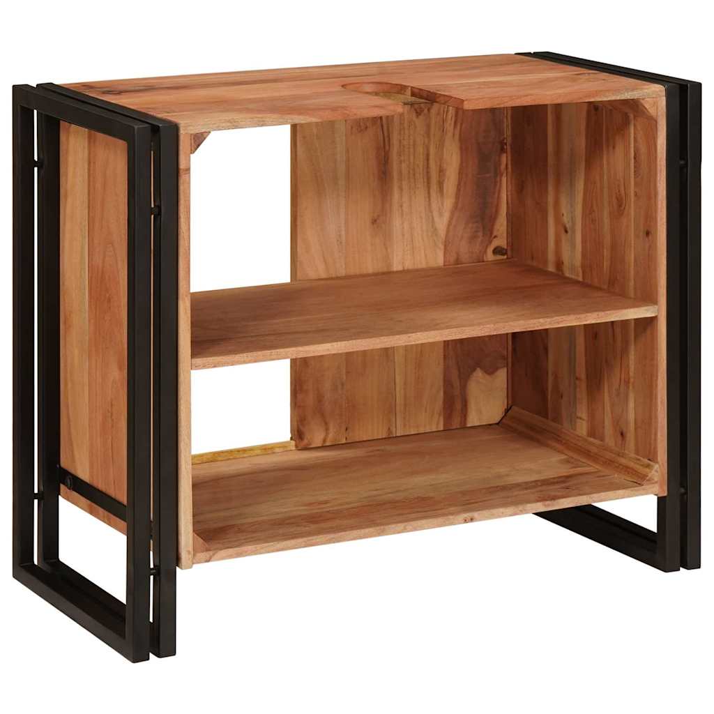 Bathroom Sink Cabinet with Door Solid Acacia wood and Iron