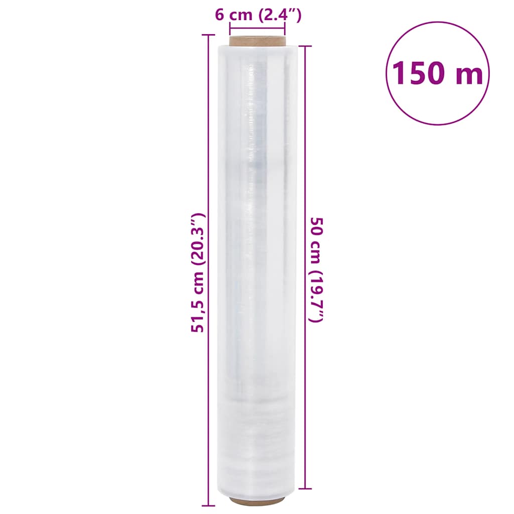 Stretch Film 2 pcs Transparent 30 μm 50 cm x 150 m