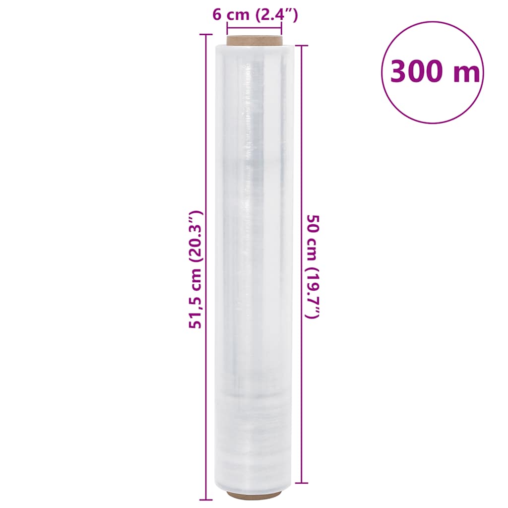 Stretch Film 6 pcs Transparent 17 μm 50 cm x 300 m