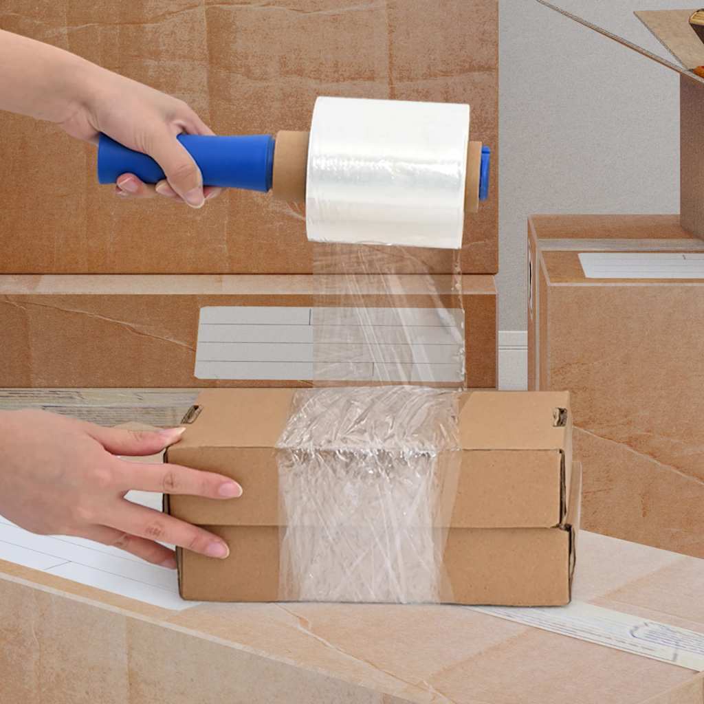 Stretch Film with Handle 10 pcs Transparent 23 µm 10 cm x 150 m