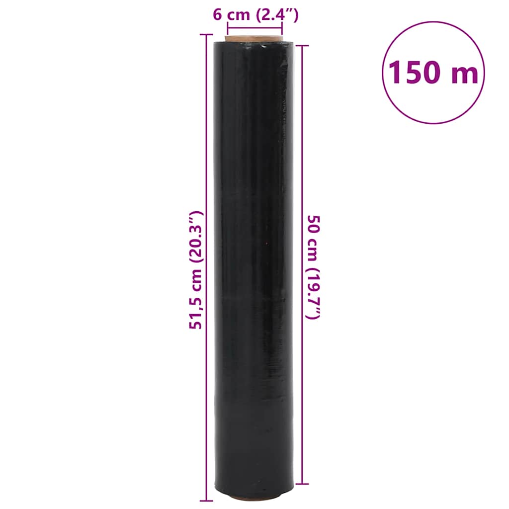 Stretch Film 6 pcs Black 20 μm 50 cm x 150 m