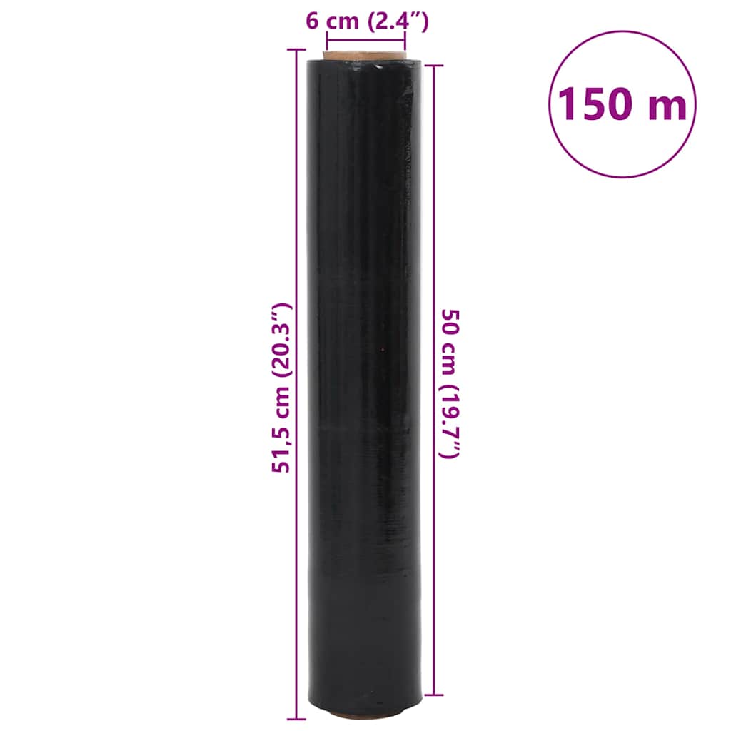 Stretch Film 6 pcs Black 30 μm 50 cm x 150 m