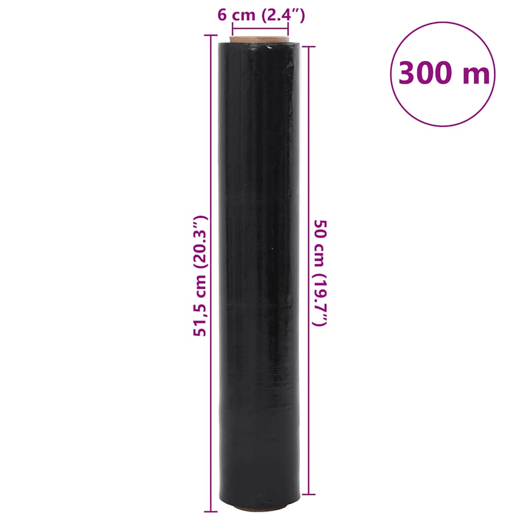 Stretch Film 2 pcs Black 30 μm 50 cm x 300 m