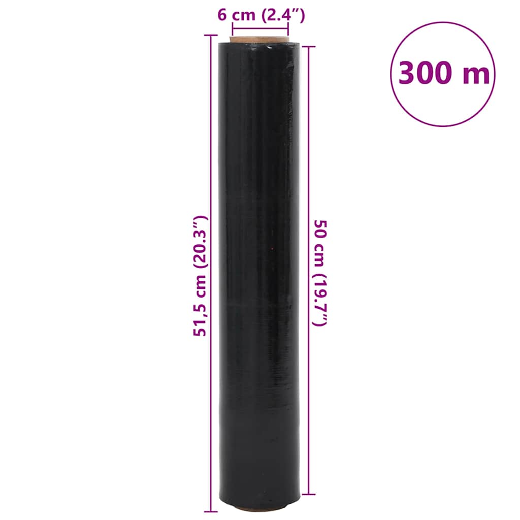 Stretch Film 6 pcs Black 17 μm 50 cm x 300 m