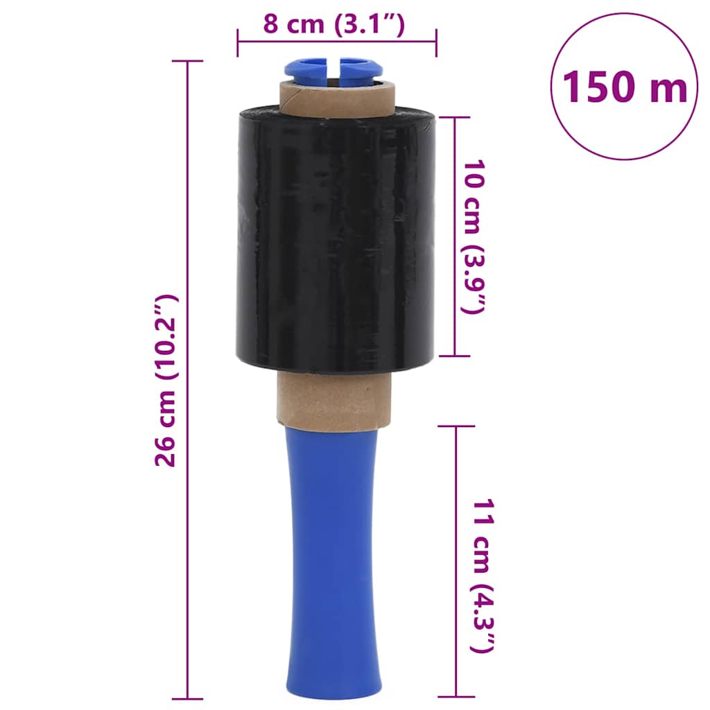 Stretch Films 50 pcs Black 23 µm 10 cm x 150 m