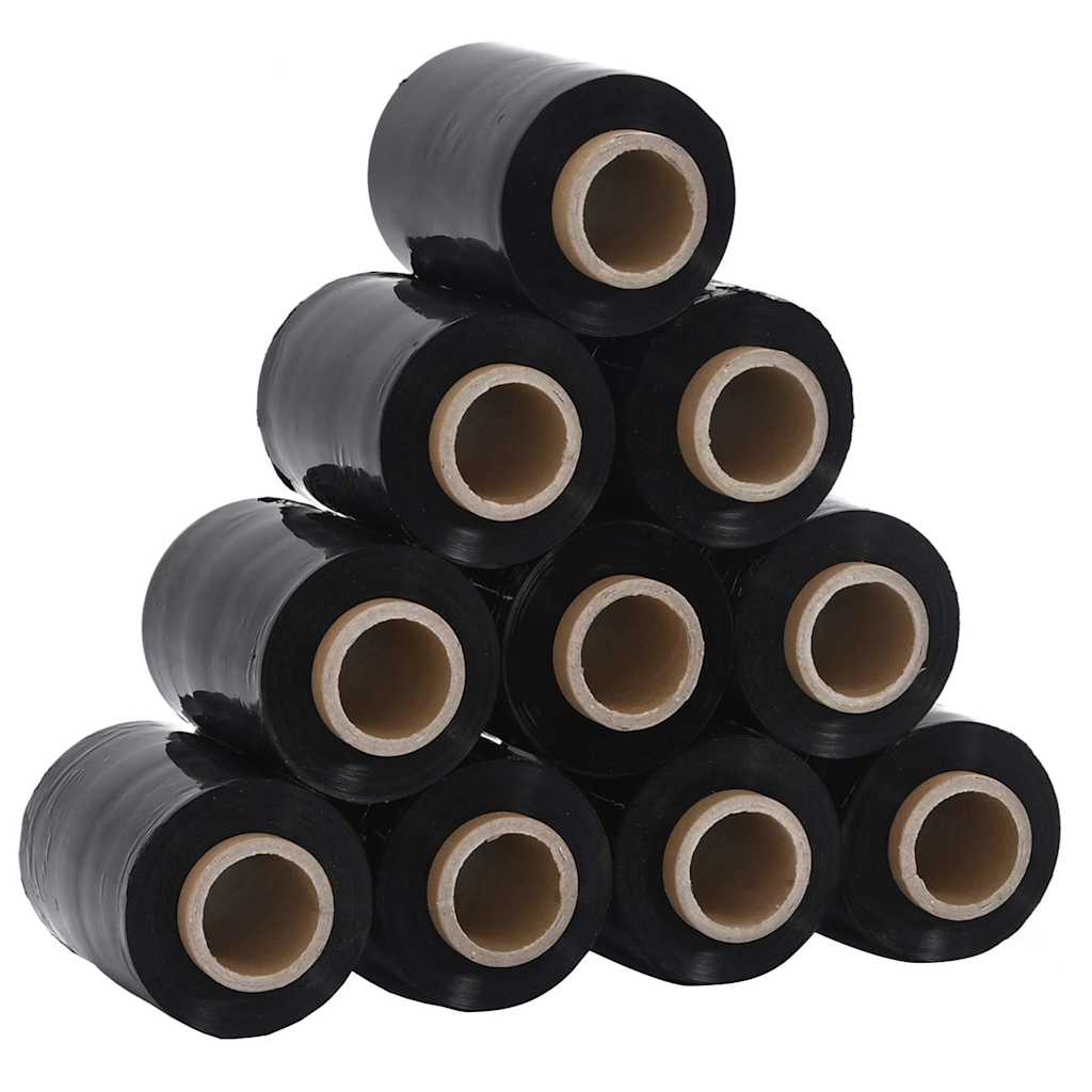 Stretch Films 10 pcs Black 23 µm 10 cm x 300 m