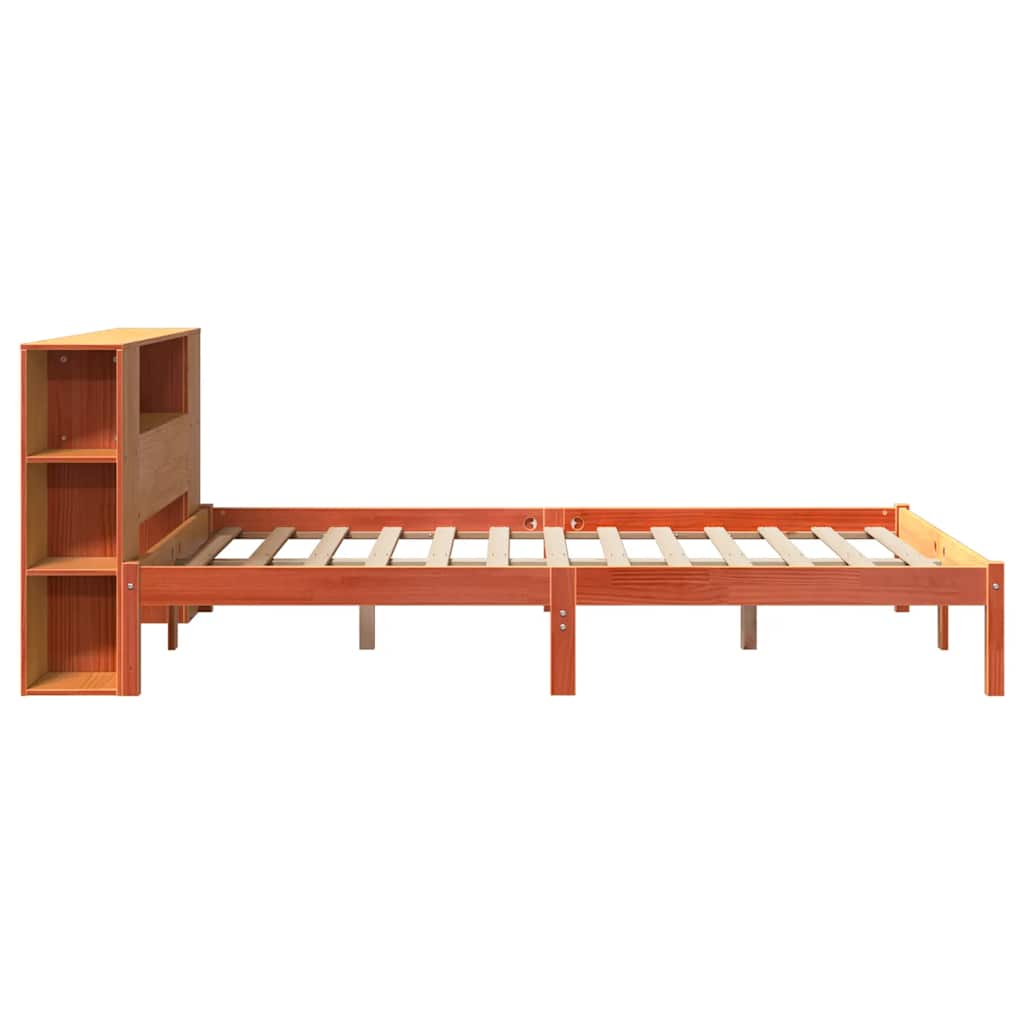 Bookcase Bed without Mattress Wax Brown 120x200 cm Solid Wood Pine