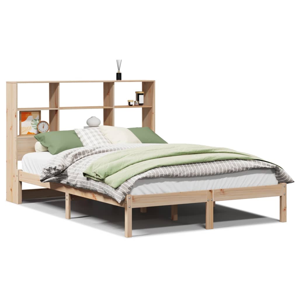 Bookcase Bed without Mattress 120x200 cm Solid Wood Pine