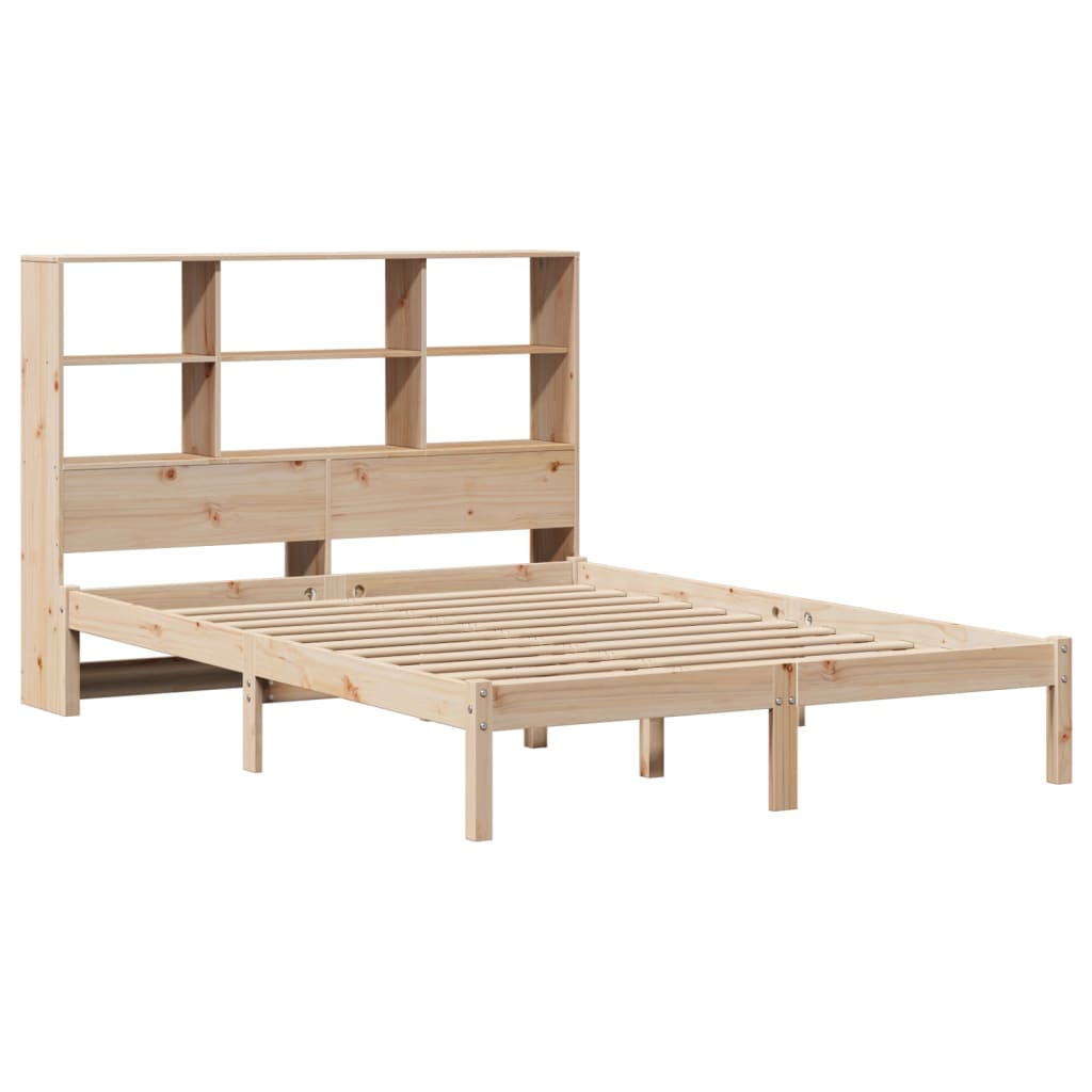 Bookcase Bed without Mattress 120x200 cm Solid Wood Pine