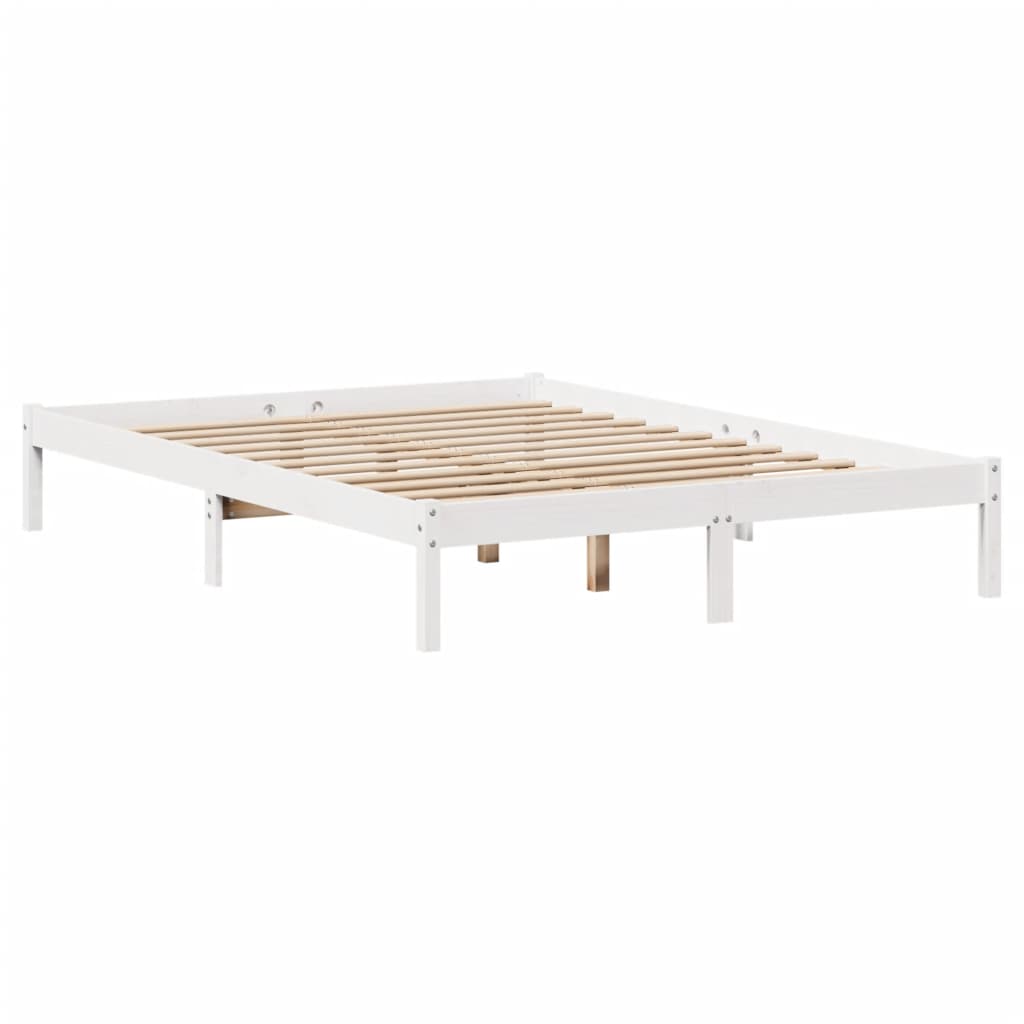 Bookcase Bed without Mattress White 120x200 cm Solid Wood Pine