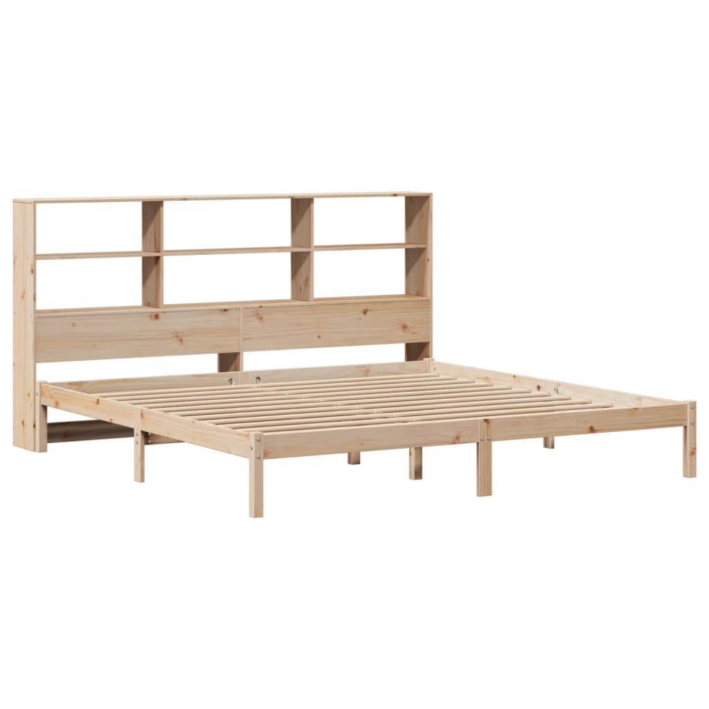 Bookcase Bed without Mattress 180x200 cm Super King Solid Wood Pine