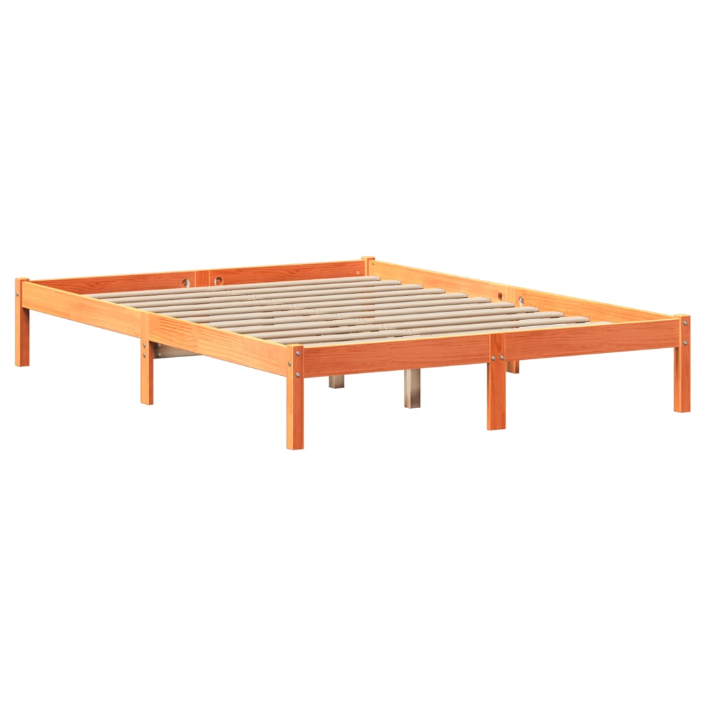 Bookcase Bed without Mattress Wax Brown 120x200 cm Solid Wood Pine