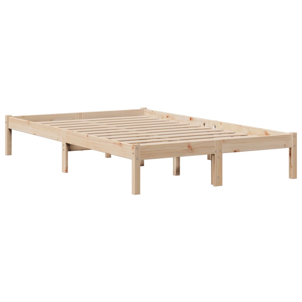 Bookcase Bed without Mattress 135x190 cm Double Solid Wood Pine