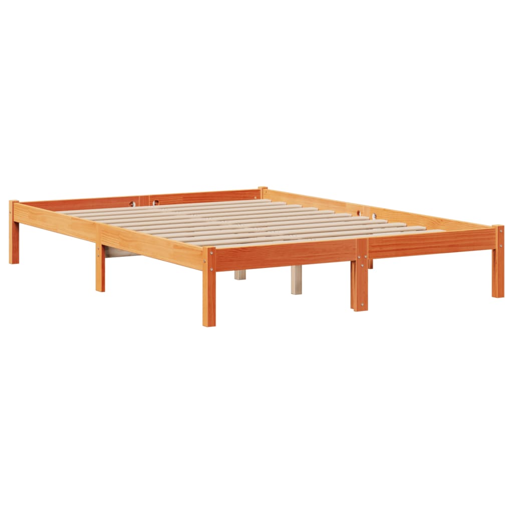 Bookcase Bed without Mattress Wax Brown 140x200 cm Solid Wood Pine