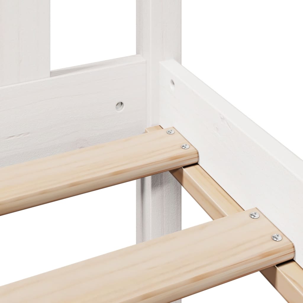 Bookcase Bed without Mattress White 135x190 cm Double Solid Wood Pine