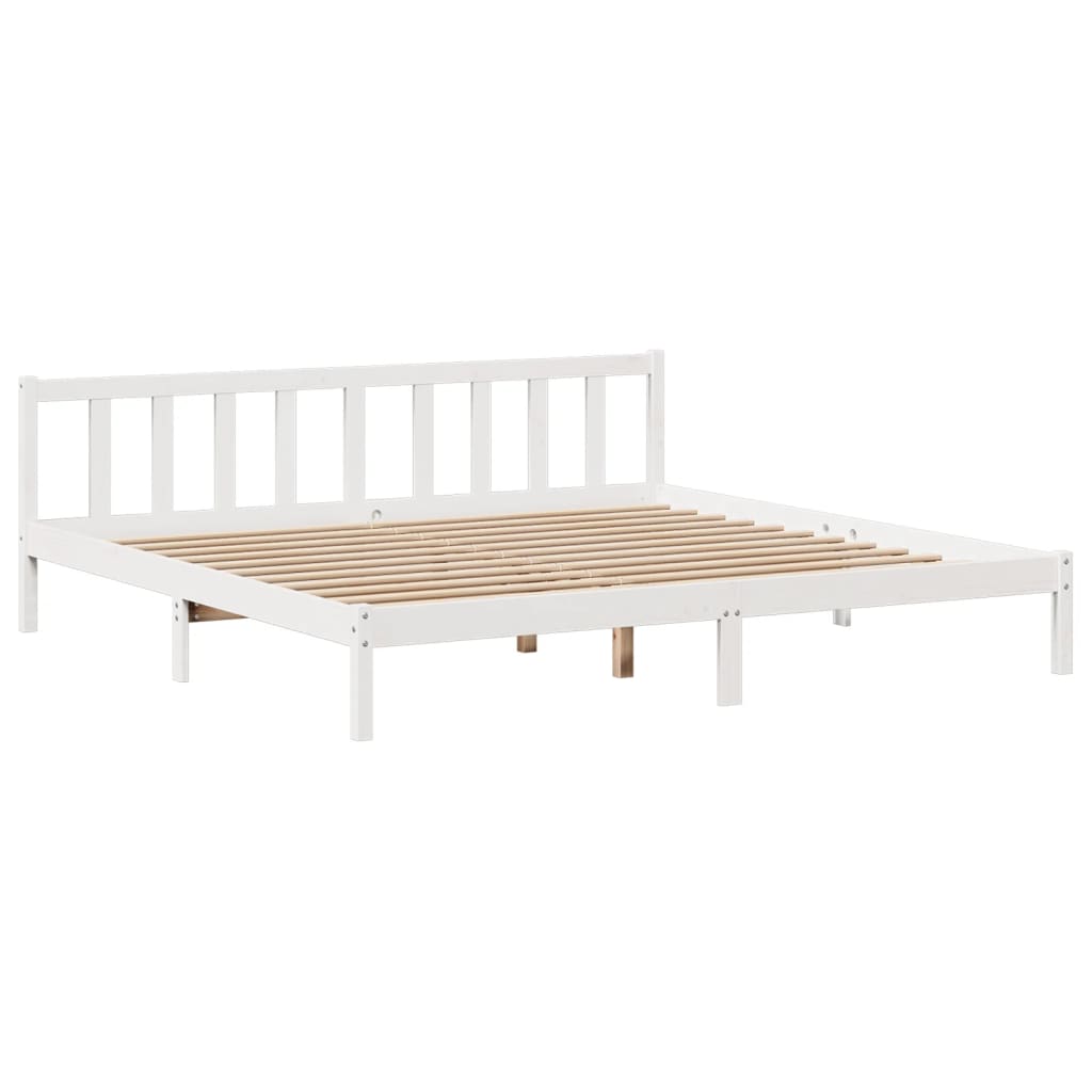 Bookcase Bed without Mattress White 200x200 cm Solid Wood Pine