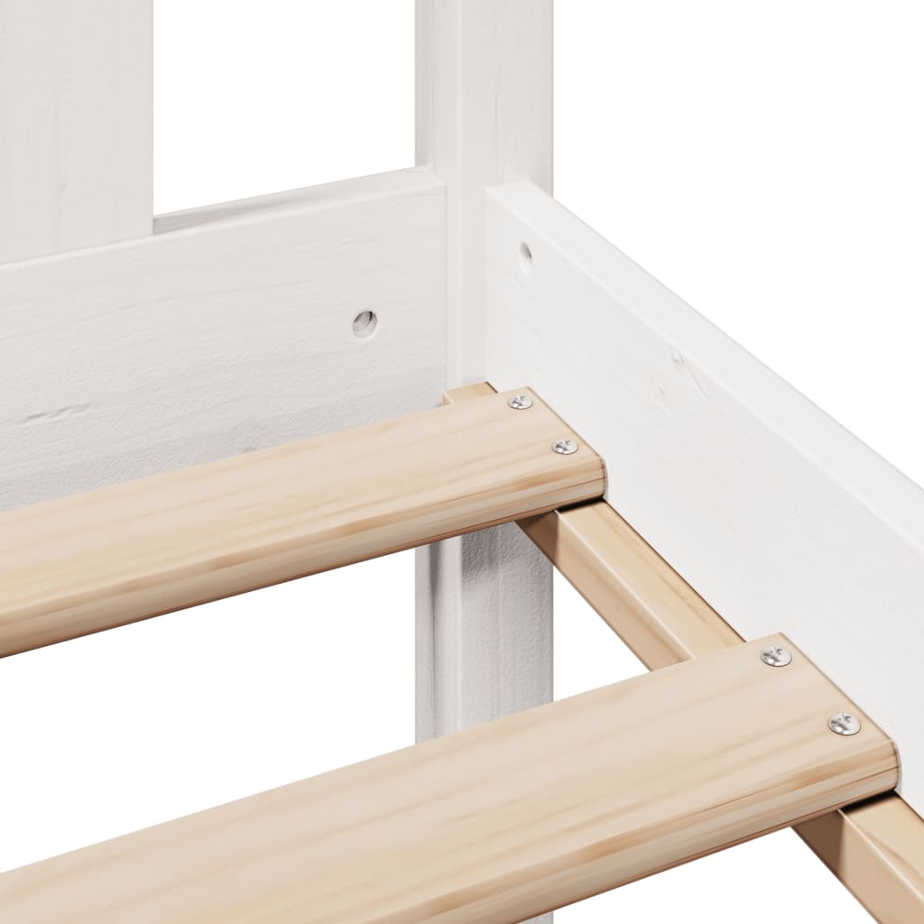 Bookcase Bed without Mattress White 200x200 cm Solid Wood Pine