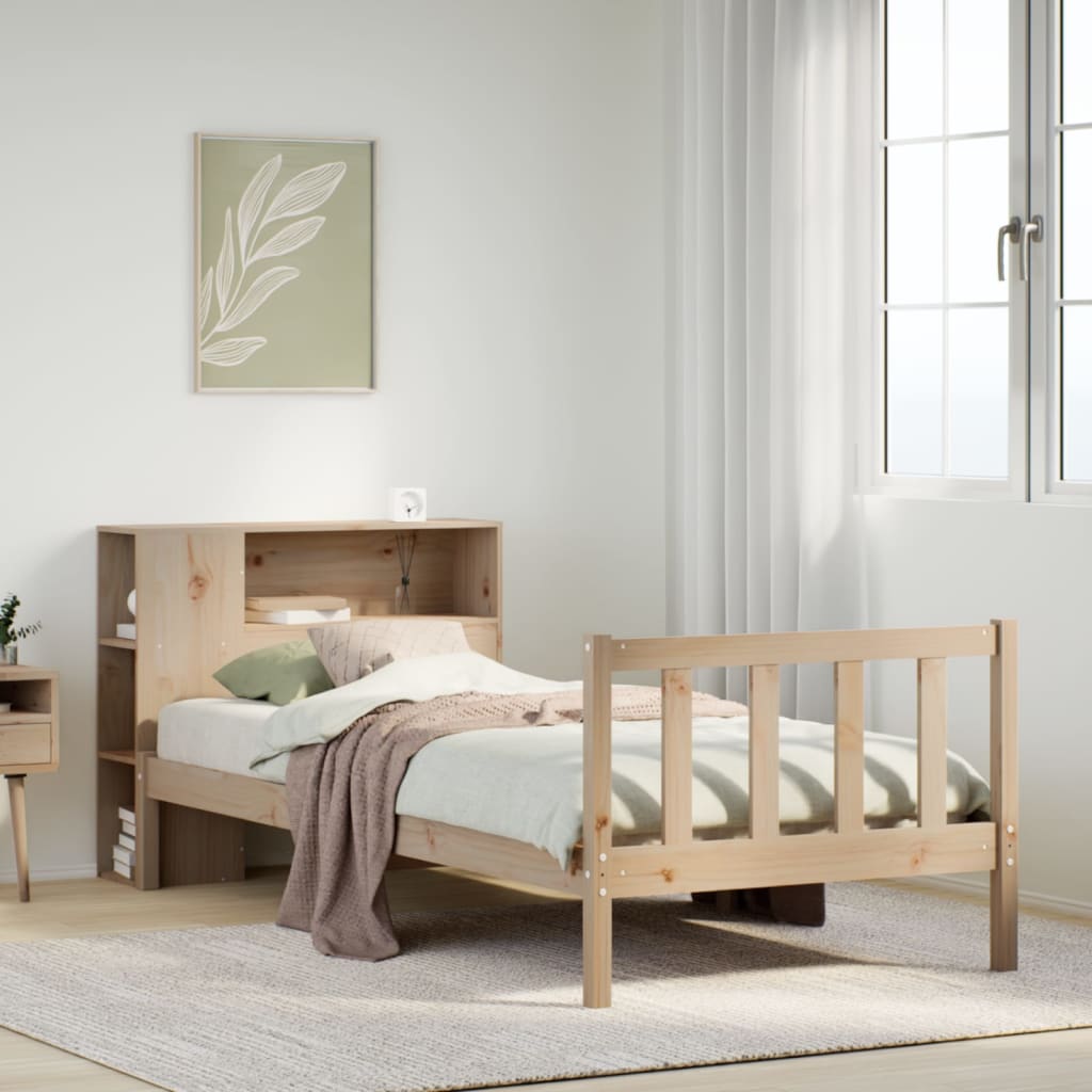 Bookcase Bed without Mattress 75x190 cm Small Single Solid Wood Pine
