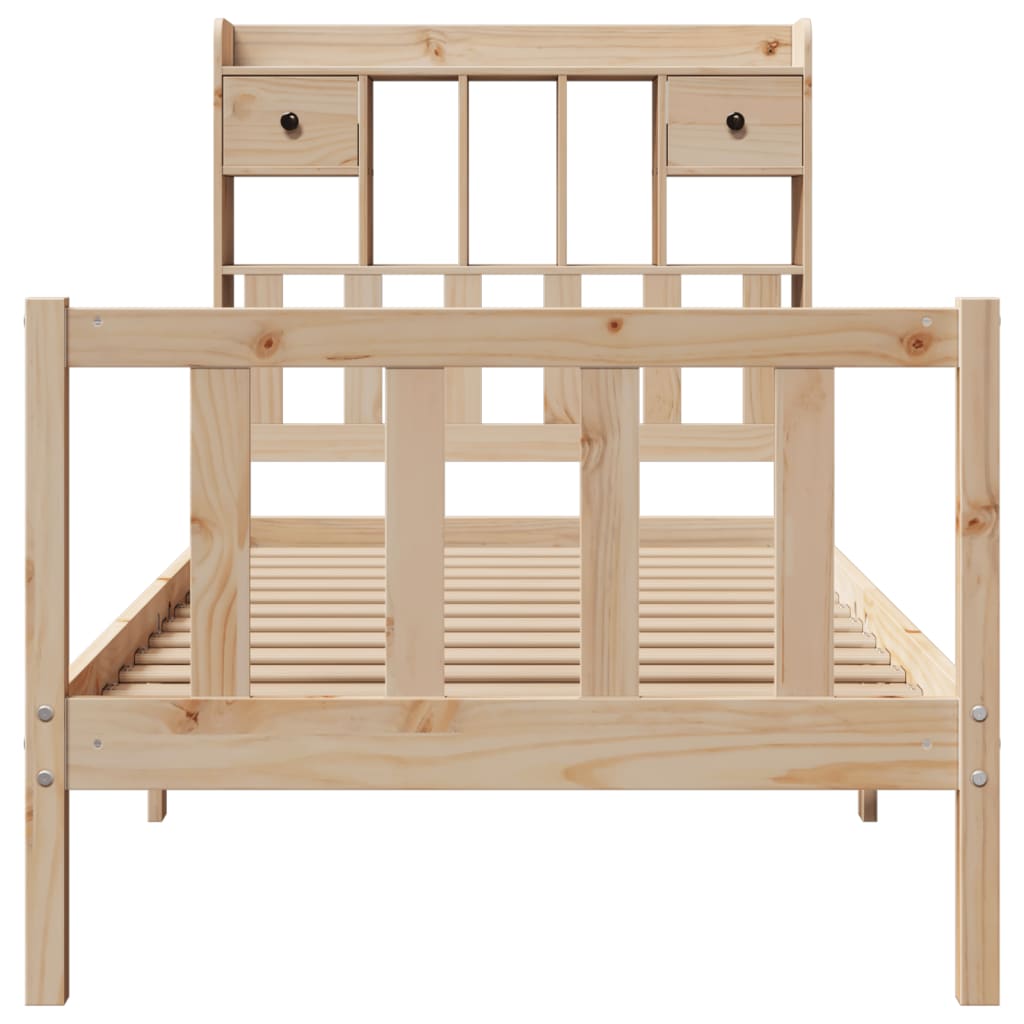 Bookcase Bed without Mattress 75x190 cm Small Single Solid Wood Pine