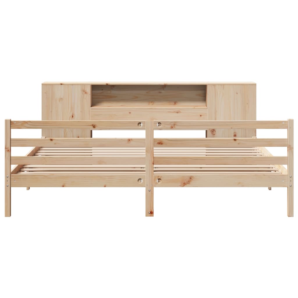 Bookcase Bed without Mattress 180x200 cm Super King Solid Wood Pine
