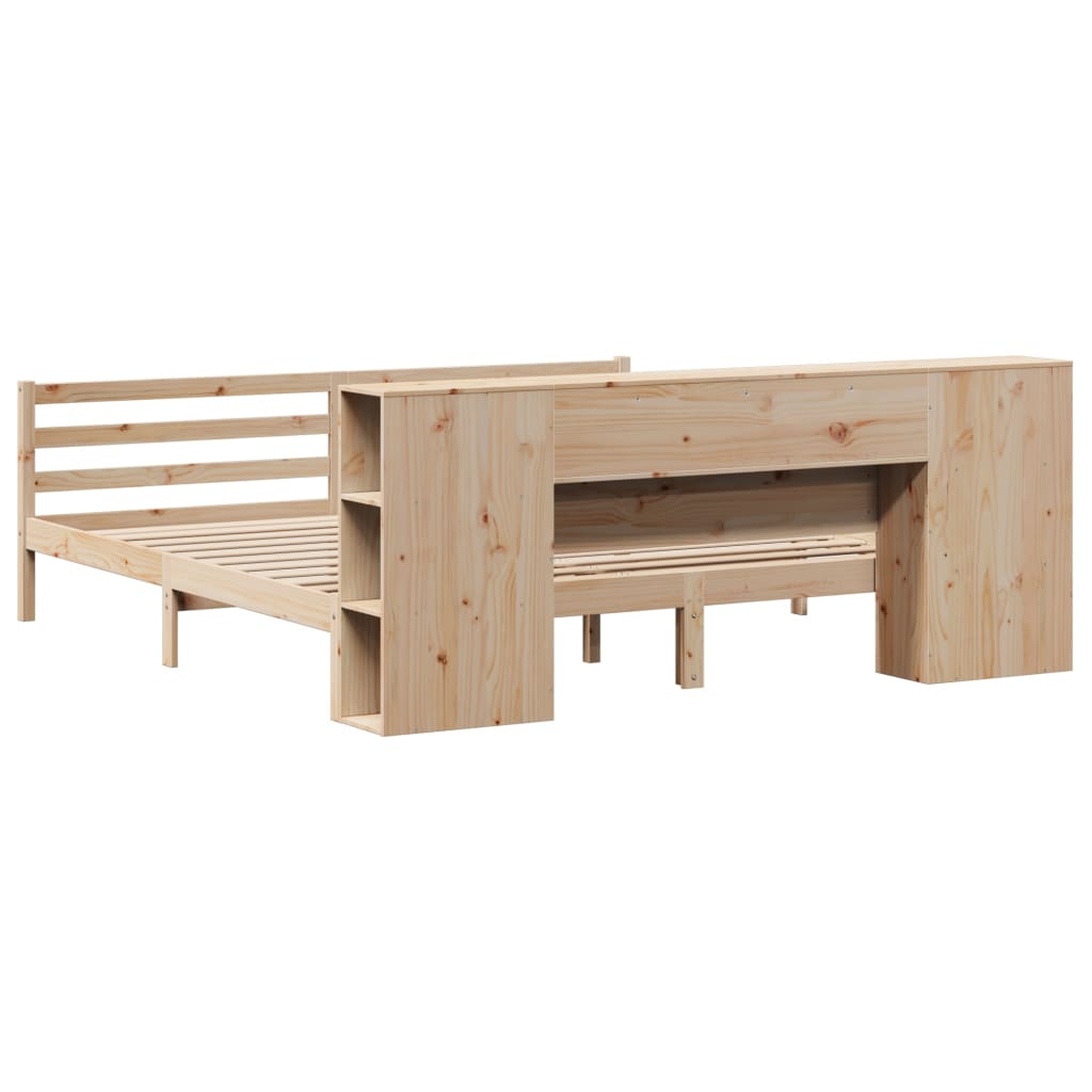 Bookcase Bed without Mattress 180x200 cm Super King Solid Wood Pine