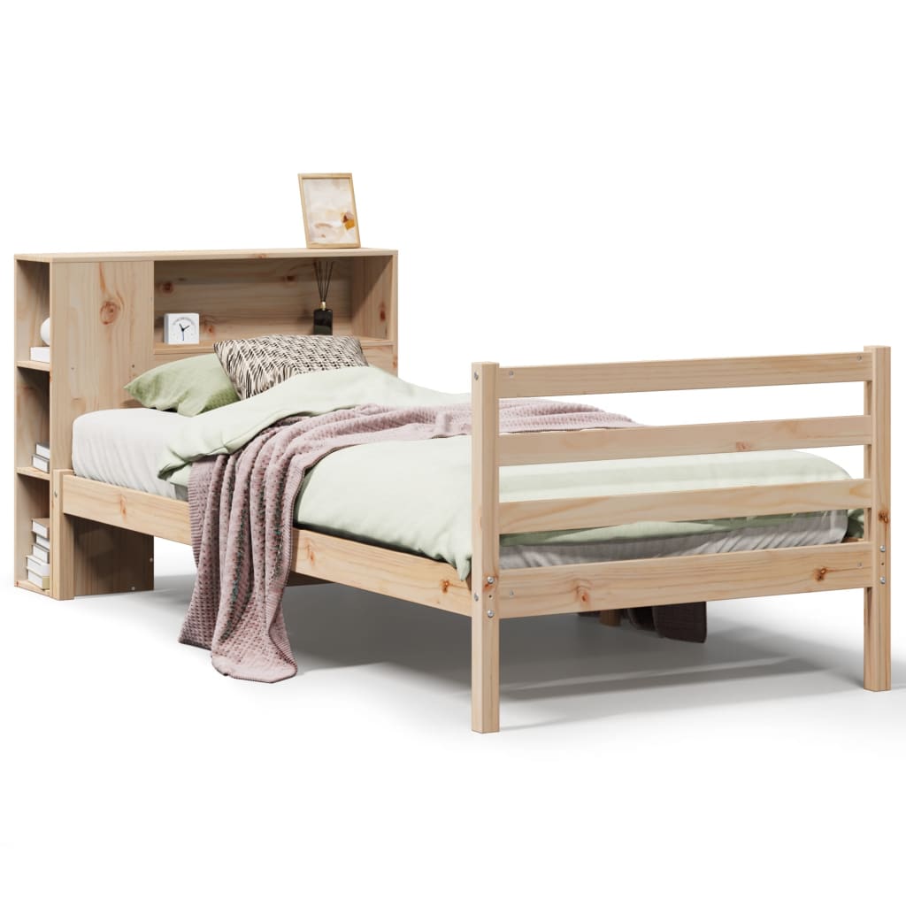 Bookcase Bed without Mattress 90x190 cm Single Solid Wood Pine