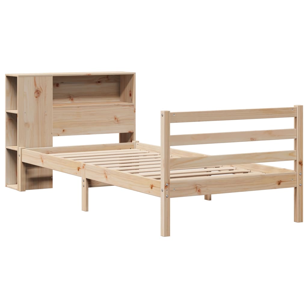 Bookcase Bed without Mattress 90x190 cm Single Solid Wood Pine