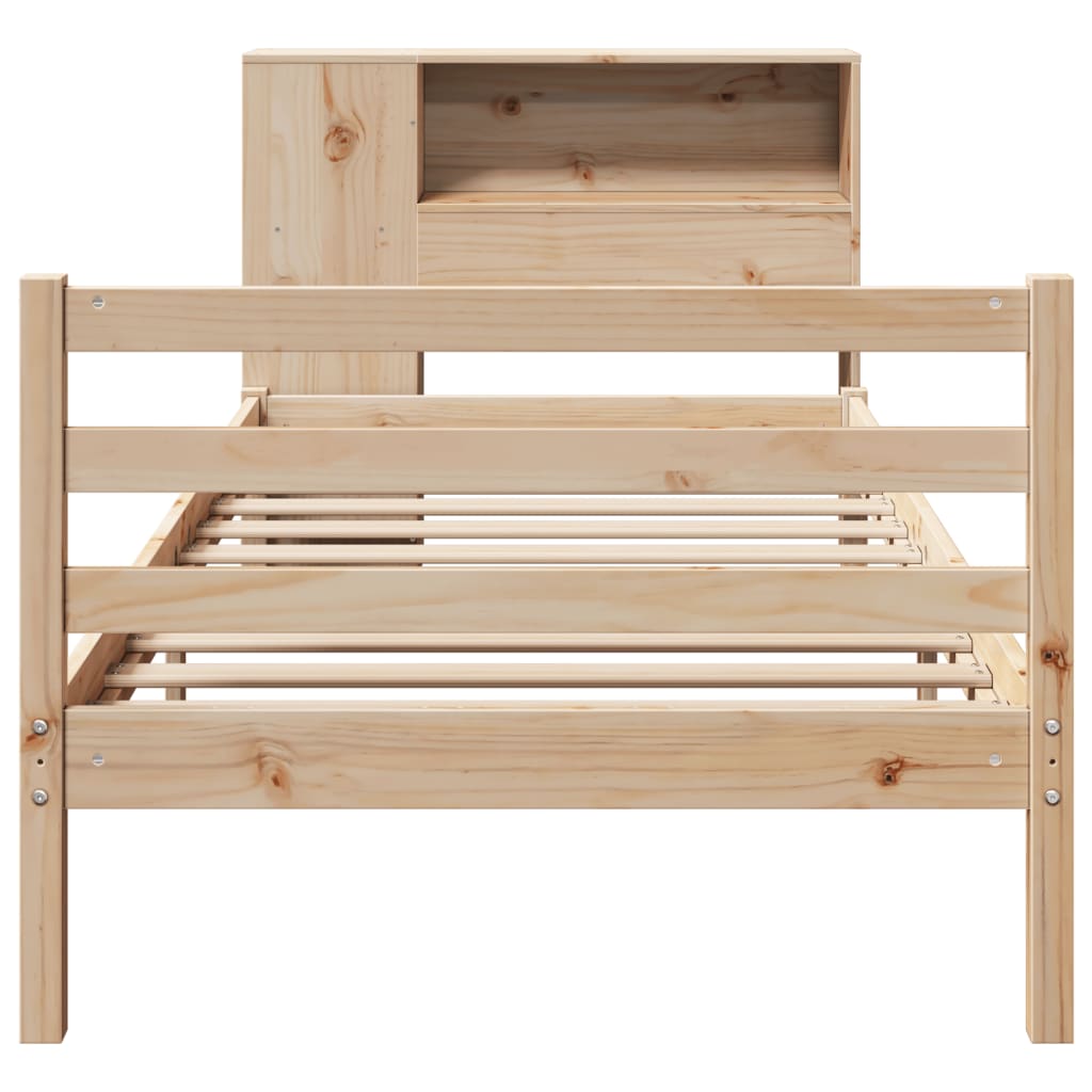 Bookcase Bed without Mattress 90x190 cm Single Solid Wood Pine