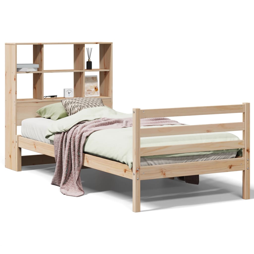 Bookcase Bed without Mattress 90x190 cm Single Solid Wood Pine