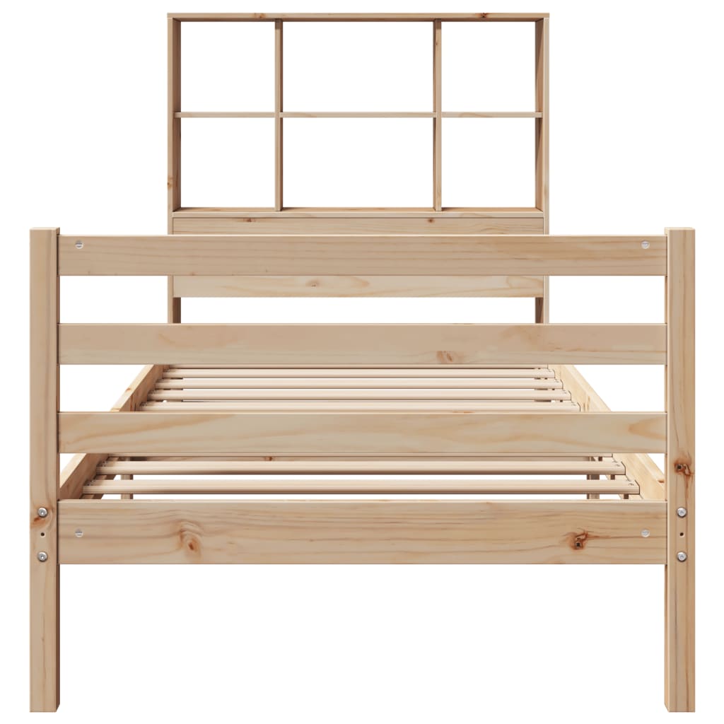 Bookcase Bed without Mattress 90x190 cm Single Solid Wood Pine