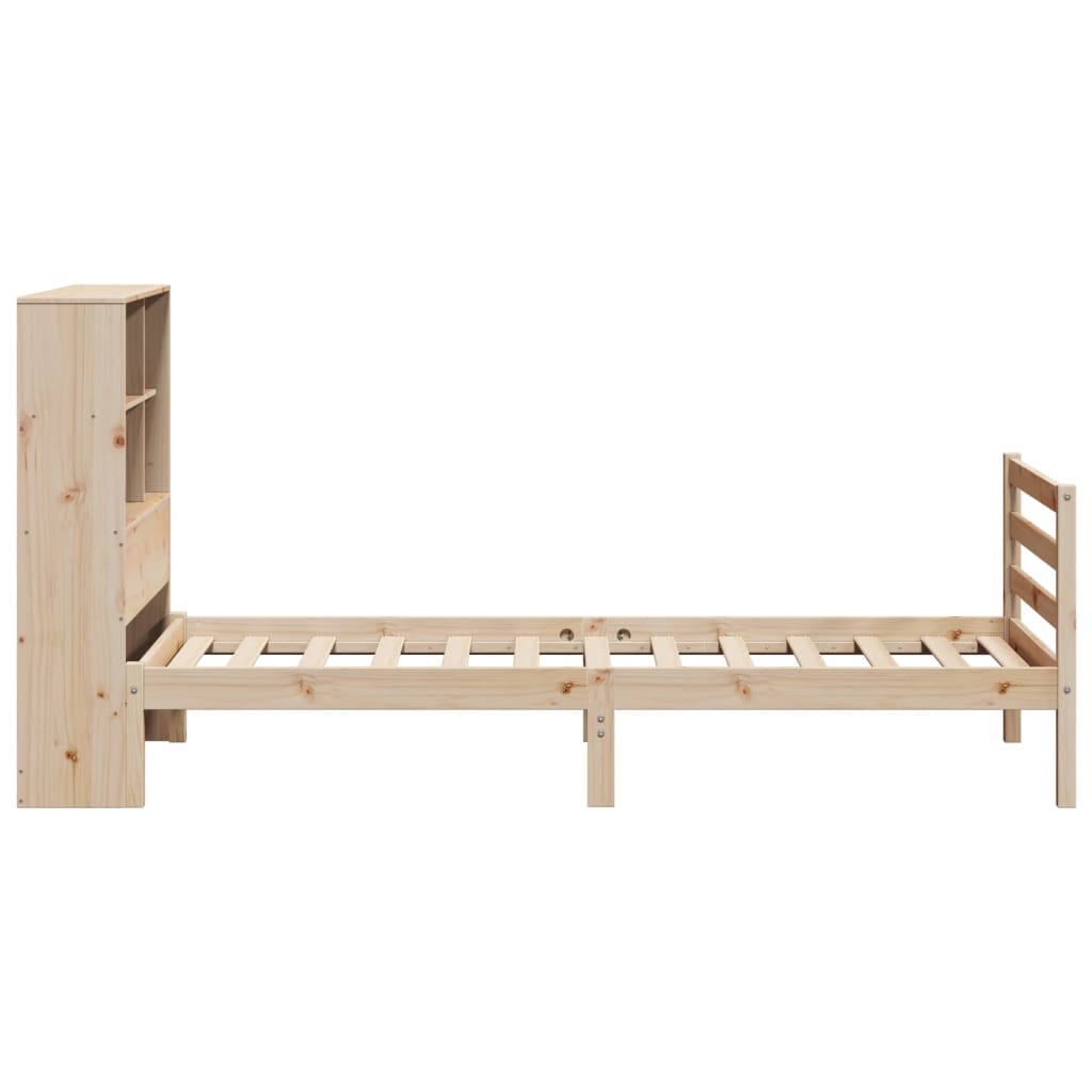 Bookcase Bed without Mattress 90x190 cm Single Solid Wood Pine