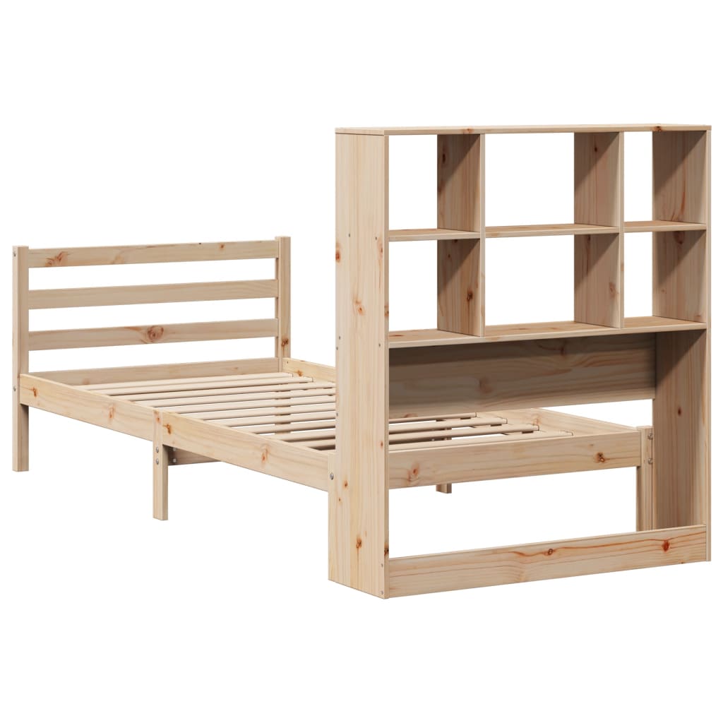 Bookcase Bed without Mattress 90x190 cm Single Solid Wood Pine