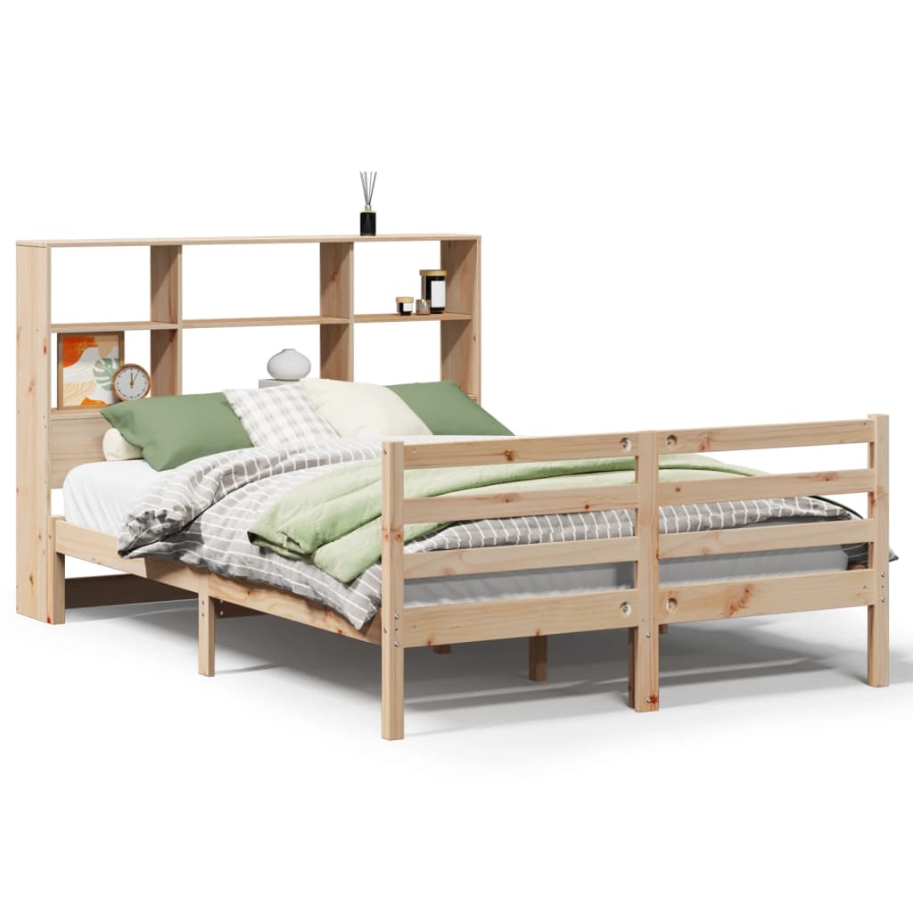 Bookcase Bed without Mattress 120x190 cm Small Double Solid Wood Pine