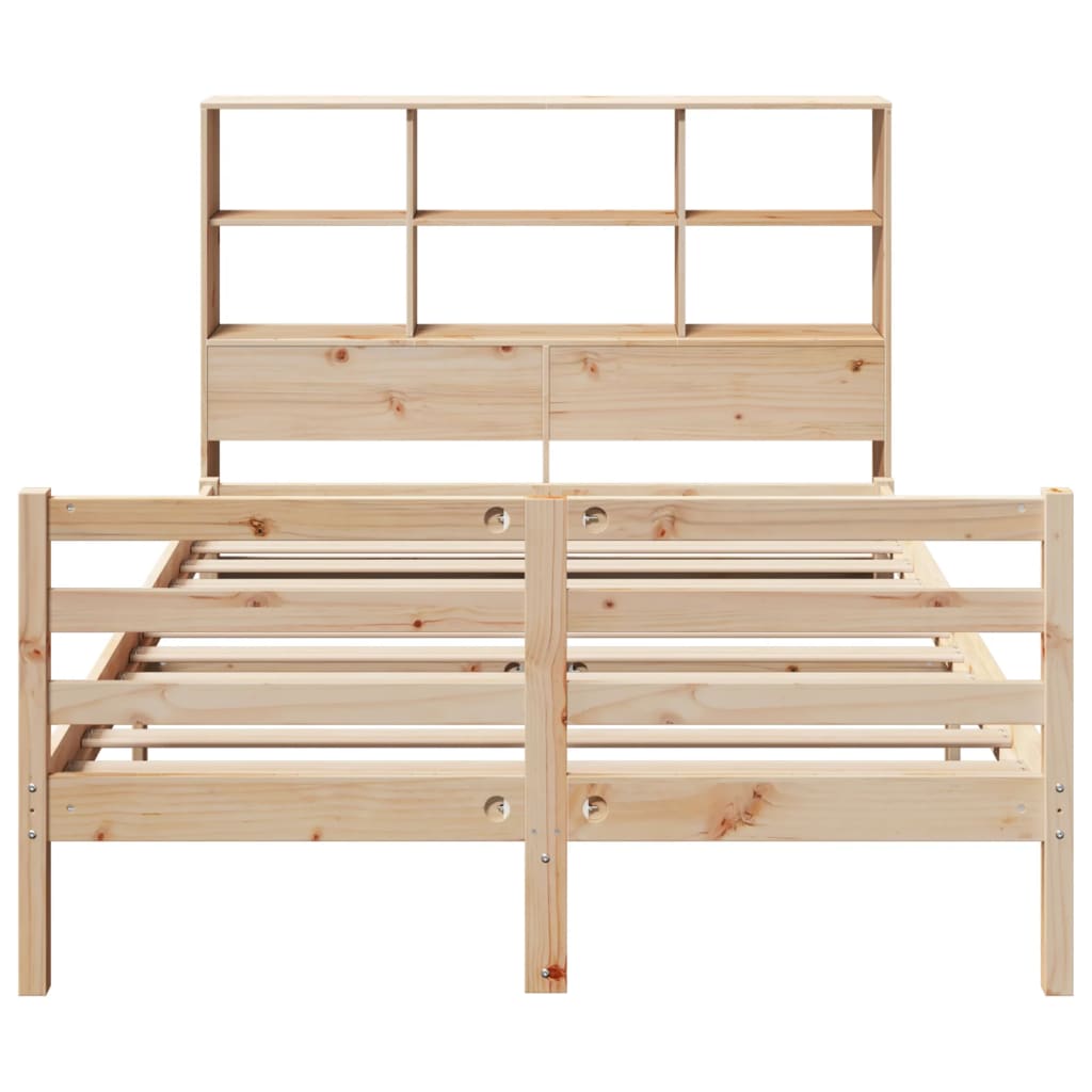Bookcase Bed without Mattress 120x190 cm Small Double Solid Wood Pine