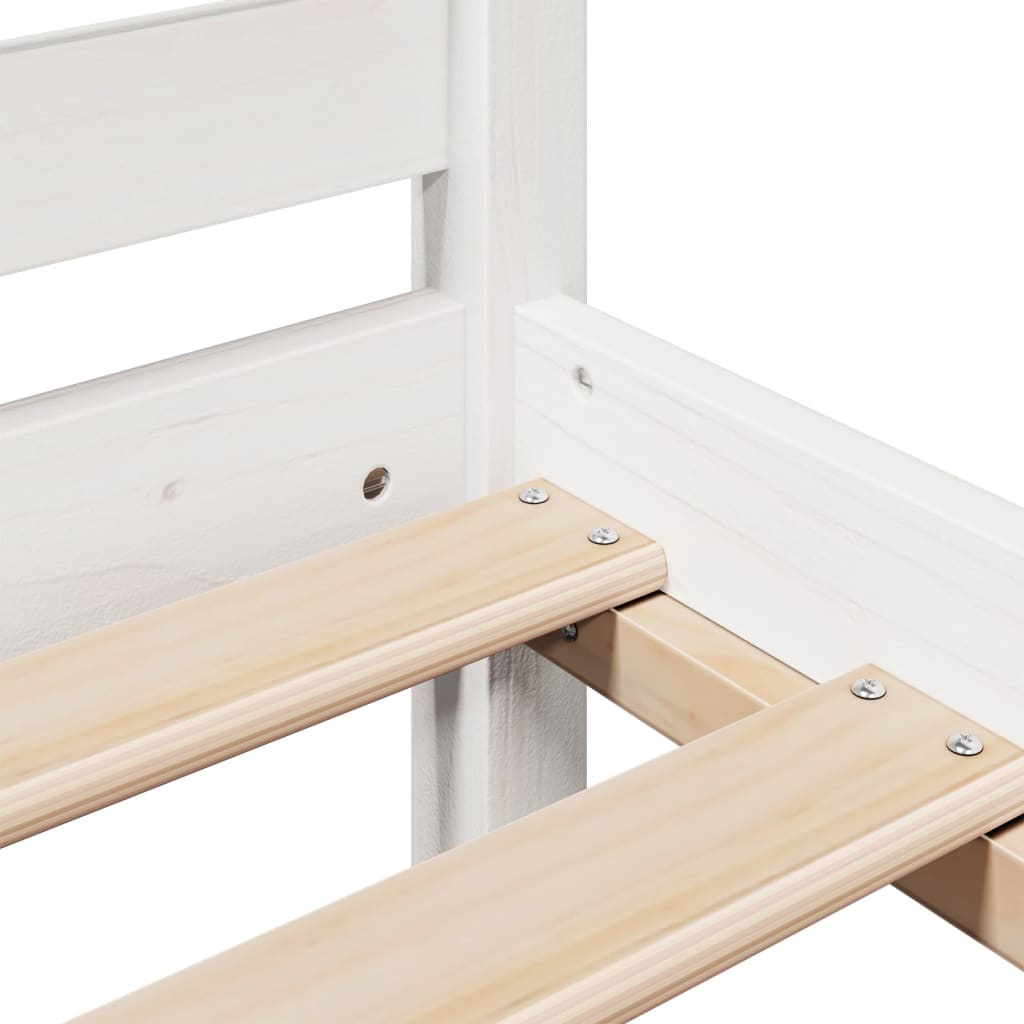 Bookcase Bed without Mattress White 180x200 cm Super King Solid Wood Pine