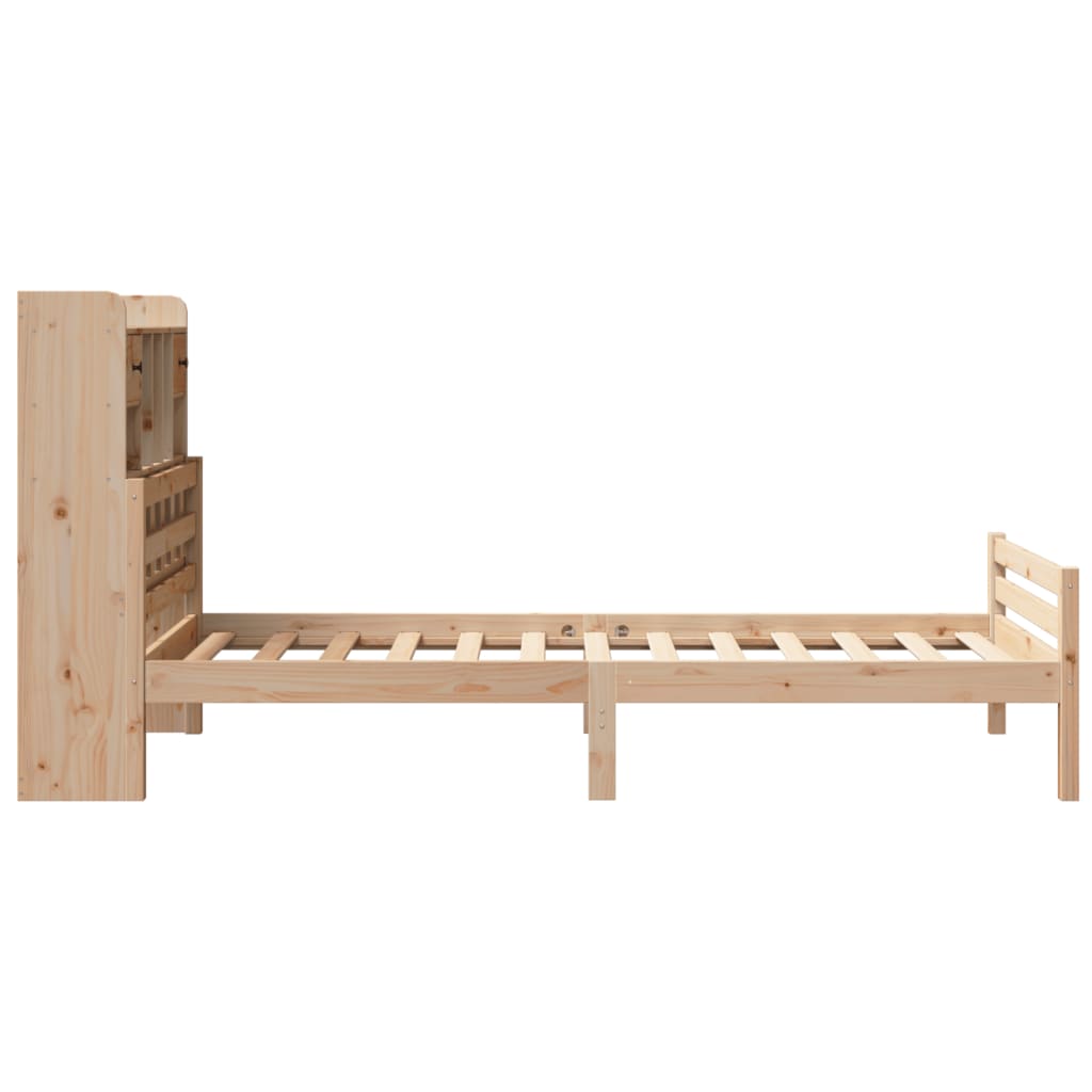 Bookcase Bed without Mattress 90x200cm Solid Wood Pine