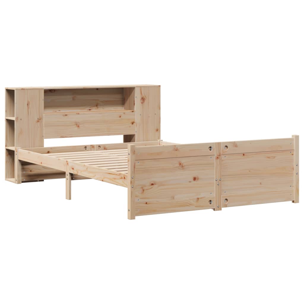 Bookcase Bed without Mattress 120x190cm Small Double Solid Wood Pine