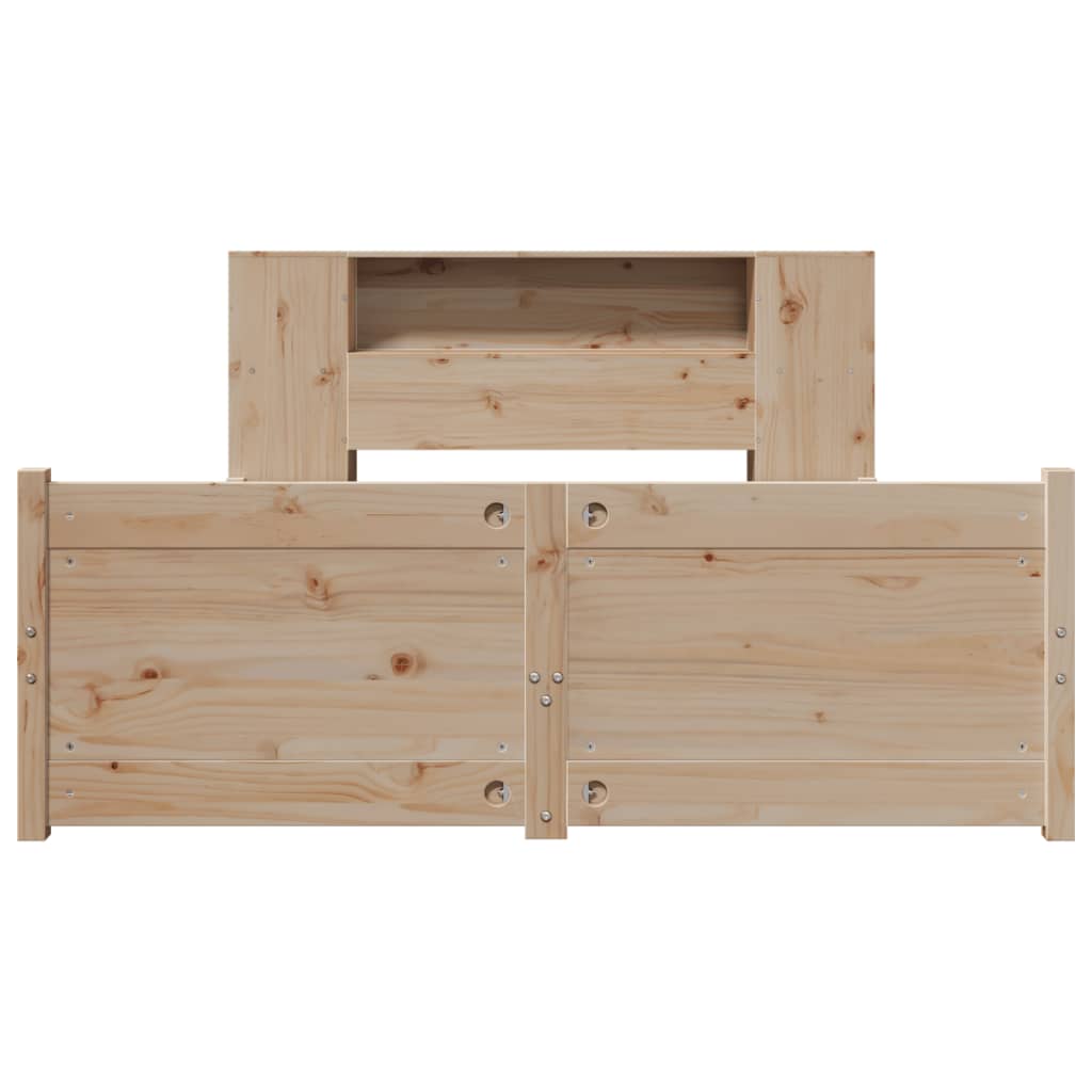 Bookcase Bed without Mattress 120x190cm Small Double Solid Wood Pine