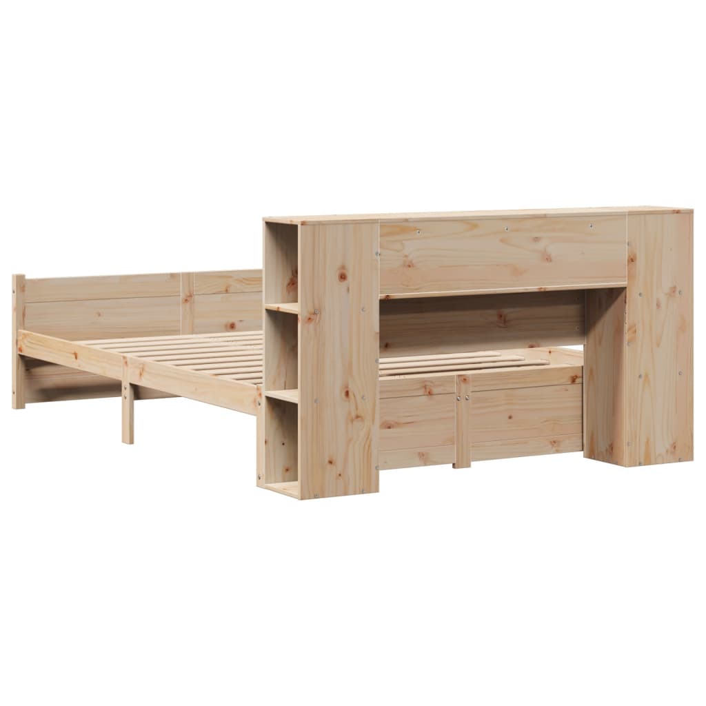 Bookcase Bed without Mattress 120x190cm Small Double Solid Wood Pine