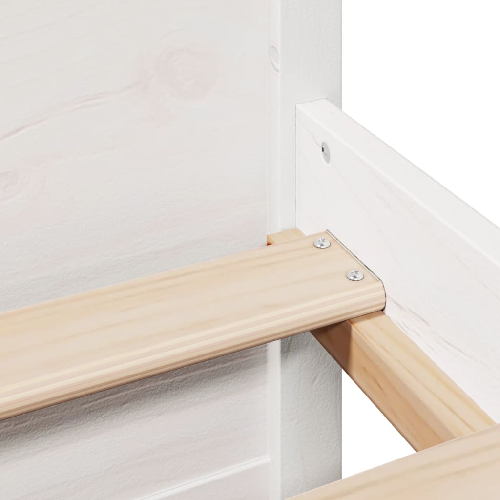 Bookcase Bed without Mattress White 120x190cm Small Double Solid Wood Pine