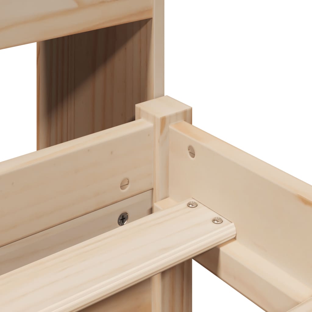 Bookcase Bed without Mattress 140x190cm Solid Wood Pine
